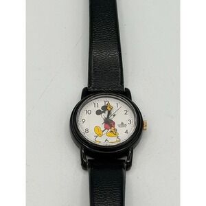 Lorus Mickey Mouse Quartz Watch V811-0070 Disney Black Case Working New Battery